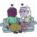 download Growing Old Together clipart image with 270 hue color