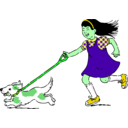 download Walking Dog clipart image with 90 hue color