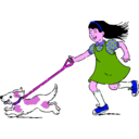 download Walking Dog clipart image with 270 hue color