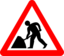 Roadsign Man W Umbrella