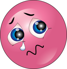 Crying Pink Smiley Emoticon