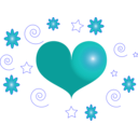 download Red Heart clipart image with 180 hue color