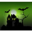 download Spooky House clipart image with 225 hue color