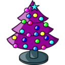 download Christmas Tree clipart image with 180 hue color