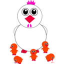 download Funny Chicken And Chicks Cartoon clipart image with 315 hue color