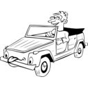 download Boy Driving Car Cartoon clipart image with 45 hue color