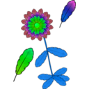 download Flower And Feather clipart image with 90 hue color