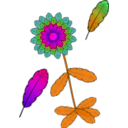 download Flower And Feather clipart image with 270 hue color