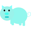 download Pink Pig clipart image with 180 hue color