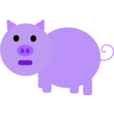 download Pink Pig clipart image with 270 hue color