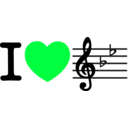 download I Love Music I Heart Bflat clipart image with 135 hue color
