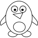 download Penguin Line Art clipart image with 135 hue color
