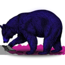 download Colored Bear clipart image with 225 hue color