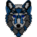 download Wolf Head Stylized clipart image with 180 hue color