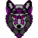 download Wolf Head Stylized clipart image with 270 hue color