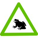 download Caution Frog Sign clipart image with 90 hue color