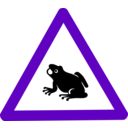 download Caution Frog Sign clipart image with 270 hue color