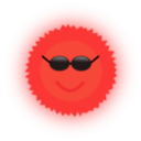 download Cool Sun clipart image with 315 hue color