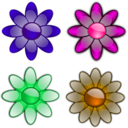 download Glossy Flowers 3 clipart image with 90 hue color