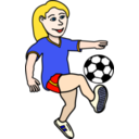 download Soccer Playing Girl Coloured clipart image with 0 hue color
