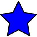 download Yellow Star clipart image with 180 hue color