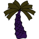 download Short Palm clipart image with 270 hue color