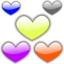 download Gloss Heart 4 clipart image with 45 hue color