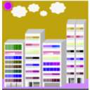 download Simple City Skyscraper clipart image with 225 hue color