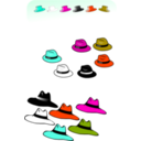 download Six Hats clipart image with 315 hue color