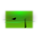 download Bird On Wire clipart image with 90 hue color