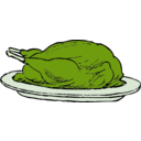 download Turkey On A Platter clipart image with 45 hue color