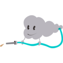 download Cute Cloud clipart image with 180 hue color