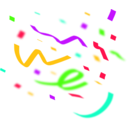 download Confetti clipart image with 45 hue color