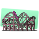download Roller Coaster clipart image with 315 hue color