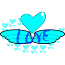 download Love Wing clipart image with 180 hue color