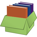 download Box With Folders clipart image with 45 hue color