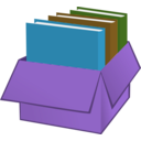 download Box With Folders clipart image with 225 hue color