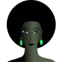 download Black Woman With Green Eyes clipart image with 90 hue color