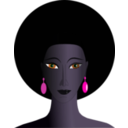 download Black Woman With Green Eyes clipart image with 270 hue color