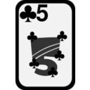 download Five Of Clubs clipart image with 45 hue color
