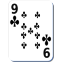 download White Deck 9 Of Clubs clipart image with 180 hue color