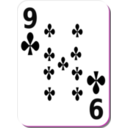 download White Deck 9 Of Clubs clipart image with 270 hue color