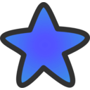 download Gold Star clipart image with 180 hue color