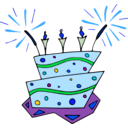 download Flat Cake clipart image with 180 hue color