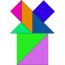 download Tangram clipart image with 90 hue color