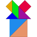 download Tangram clipart image with 180 hue color