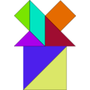 download Tangram clipart image with 225 hue color