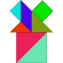 download Tangram clipart image with 315 hue color