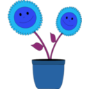 download Smiley Sun Flowers clipart image with 180 hue color