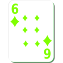 download White Deck 6 Of Diamonds clipart image with 90 hue color